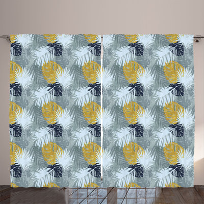 Chervonne Polyester Semi Sheer Curtain Pair