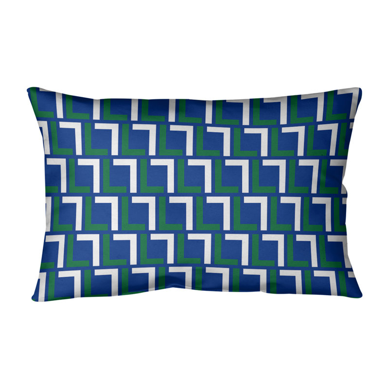 Housse de coussin Seattle Luxury, Bleu / vert / blanc, Polyester filé