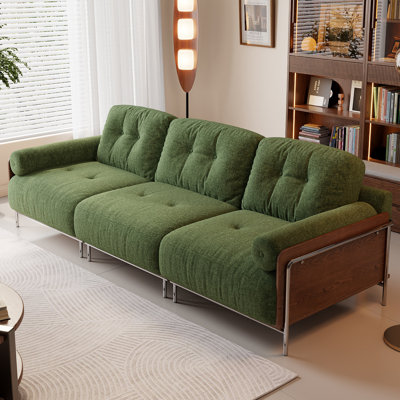 Green Chenille Modular Sofa cushion couch