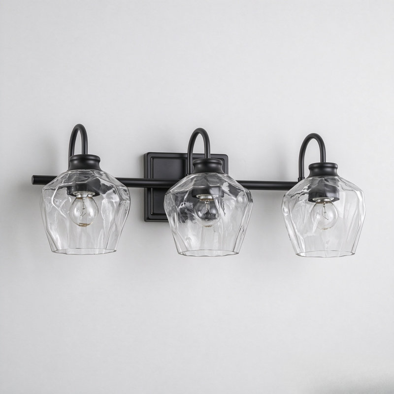 Éclairage pour meuble-lavabo à intensité variable Montalto, Noir mat, Trois lumières