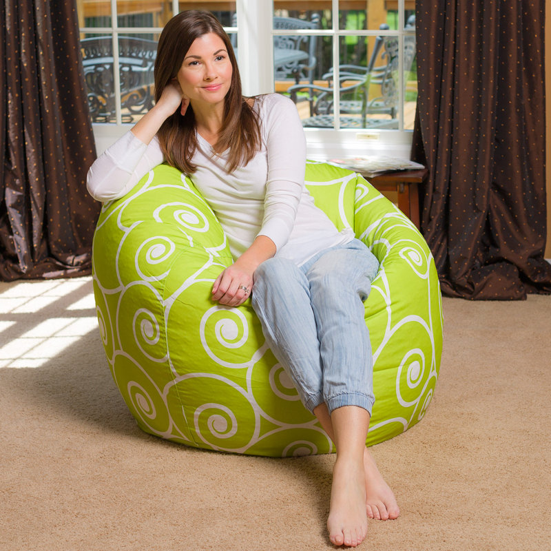 Bean Bag Chair for Kids, Teens, and Adults - Filled with Soft Beads, Includes Removable and Machine Washable Cover - Multiple Colors, Sizes and Fabrics including Soft Nylon & Canvas with Patterns