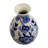 Home&Manor Ceramic Bottle Vase White/Blue