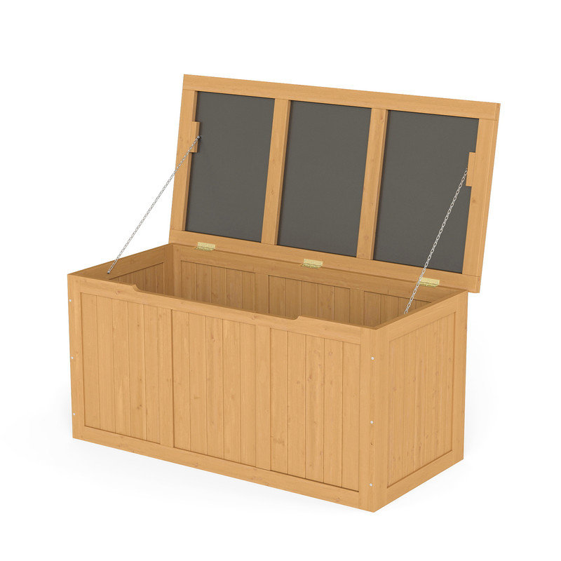 Coffre de rangement en bois massif 67 gallons, H 22 po x l 45 po x P 22 po, Naturel