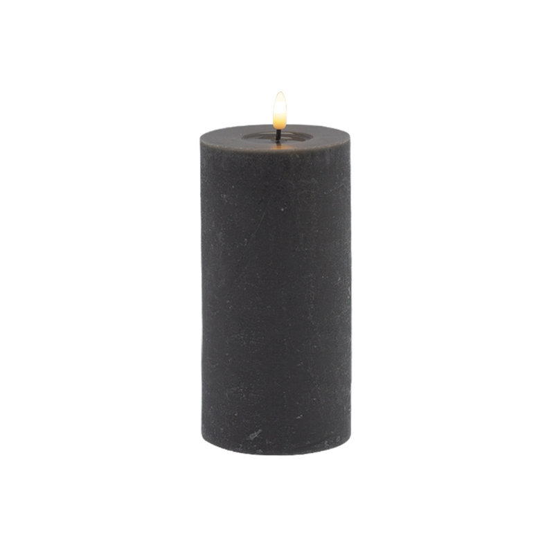 Large Flameless Pillar Candle, Black