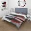 Ensemble de housse de couette Red and Black Abstract Trees By The Lake Bedding-1421313321