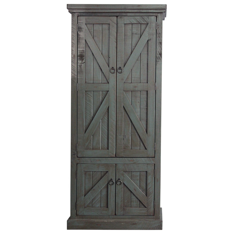 Zimmerman 74.75'' Kitchen Pantry, Rustic Dark Blue