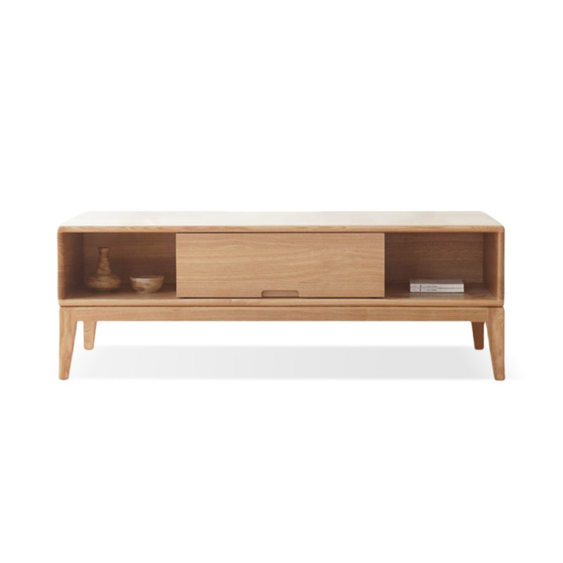 47.24" Burlywood Solid Wood Rectangular Coffee Table