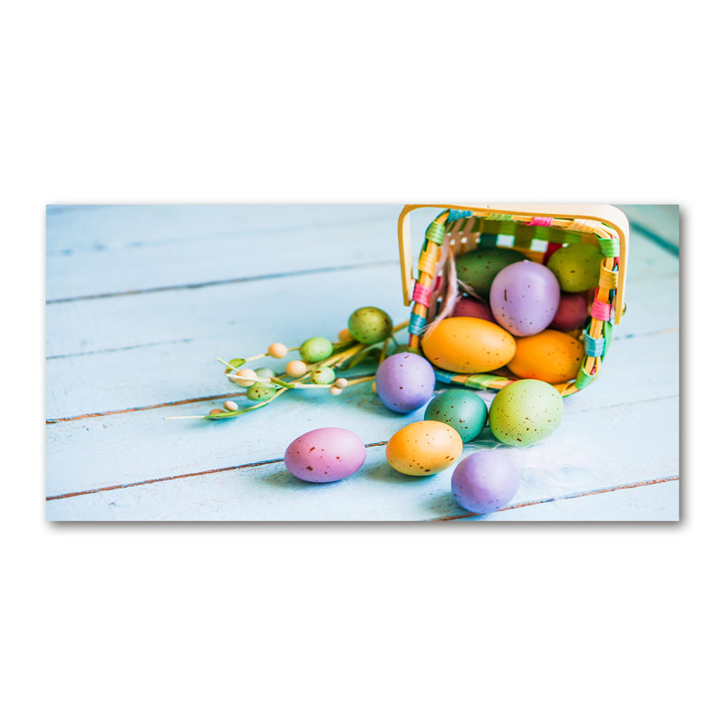 Easter Eggs - No Frame Print on Glass, Canvas, 50cm H x 100cm W x 2cm D