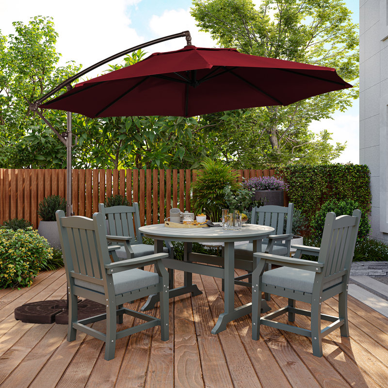 11 pi. Parasol d'extérieur en porte-à-faux, Rouge