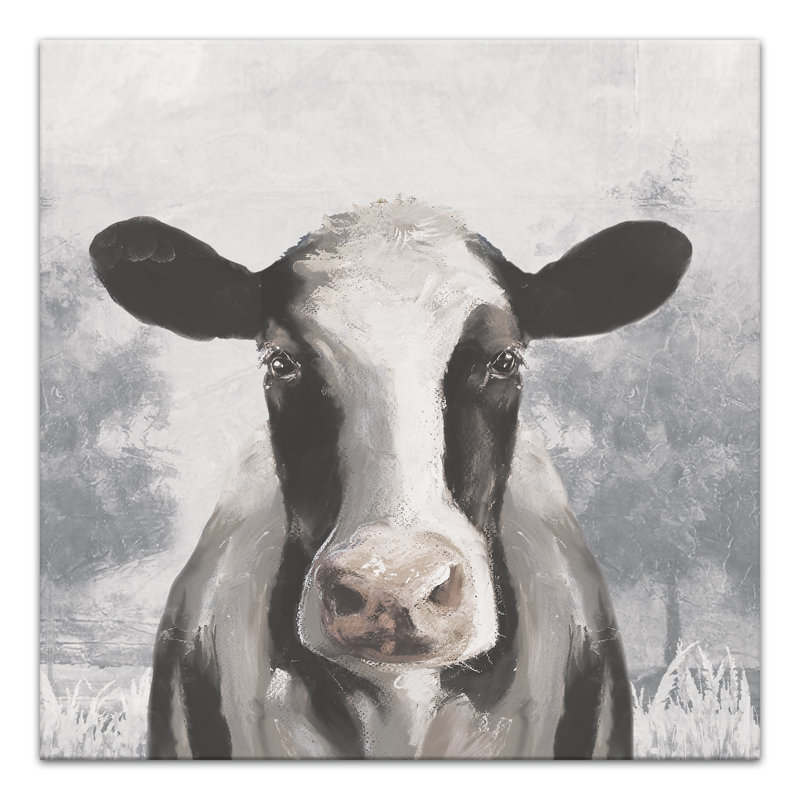 Impression de vache sophistiquée sur toile, H 36 po x l 36 po x P 1,25 po