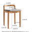 Banc carré en chêne naturel pour le maquillage dans la chambre à coucher et la salle à manger, aux contours doux et fonctionnel, au design simple, pouvant supporter 300 lb, 14,43 de largeur, 7,66 lb de poids de produit