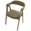 45cm H Boucle Upholstered Upholstered Back Armchair in Green, Brown