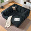 Canapé modulaire de 106 po, canapé modulaire en L en forme de L avec assise profonde, canapé moderne en velours sans os avec méridienne mobile et 5 coussins, canapé compressé pour le salon, aucun assemblage requis-1698065546