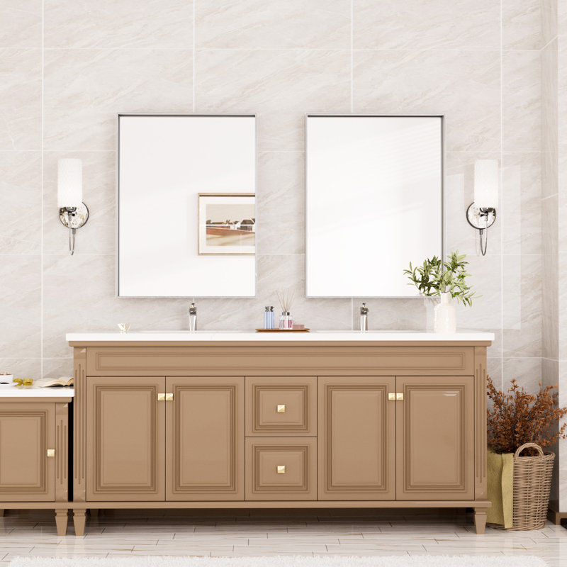 Stemn Framed Bathroom Vanity Mirror Accent Mirror, Silver, 36" x 28"