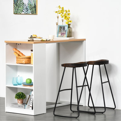 Table de salle à manger à hauteur de comptoir moderne avec 3 tablettes de rangement pour la cuisine, la salle à manger et le salon 