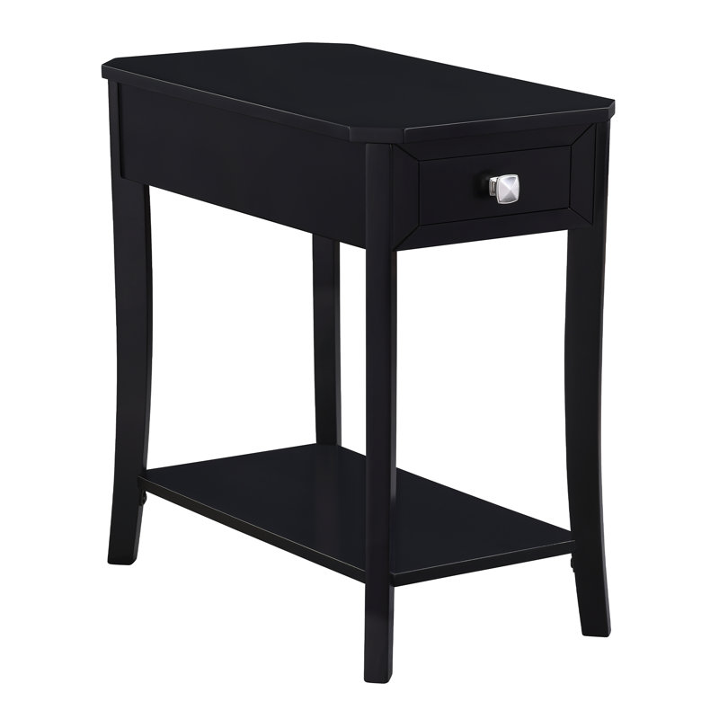 Sonora 1 Drawer Chairside End Table with Shelf, Black