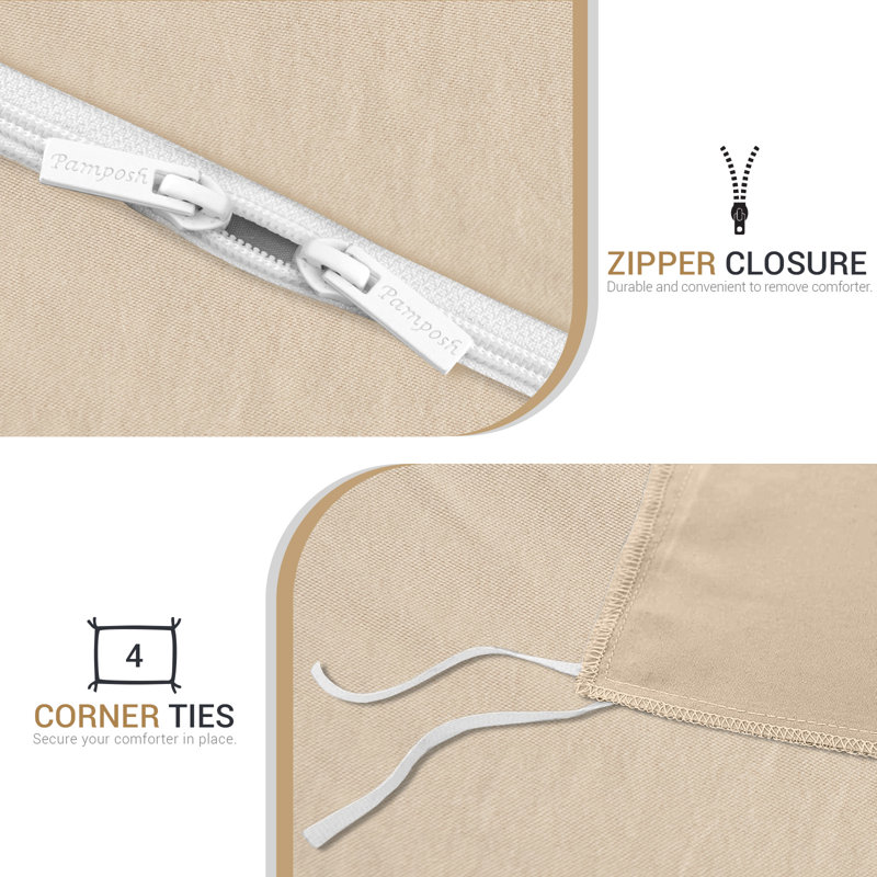 Premium Prewashed Microfibre King Duvet Cover Set Durable Comfort Hypoallergenic with Zipper Closure
