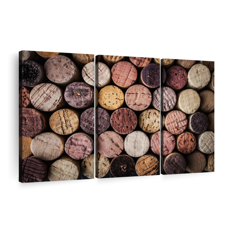 Collection de bouchons de vin, reproduction d'art sur toile, H 65 po x l 42 po x P 1,25 po