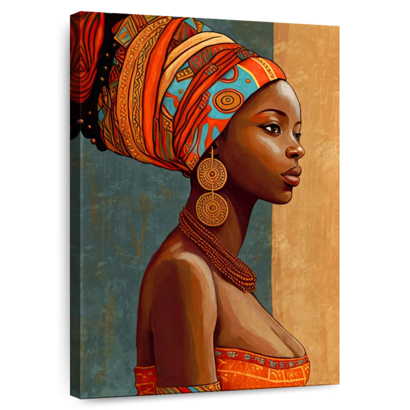 Portrait de femme africaine Leisha, H 12 po x l 8 po
