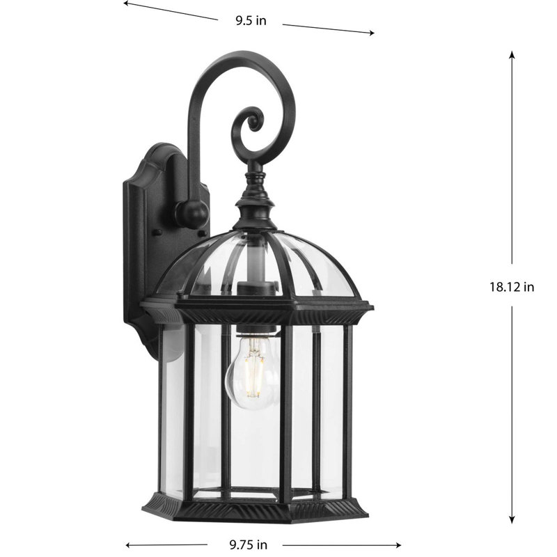 Wall Light, Textured Black, 18.12" H x 9.75" W x 9.50" D