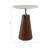 Modern Wood and Metal Accent Table with Round Stone Top, Contemporary Decorative Side Table.-1486635437