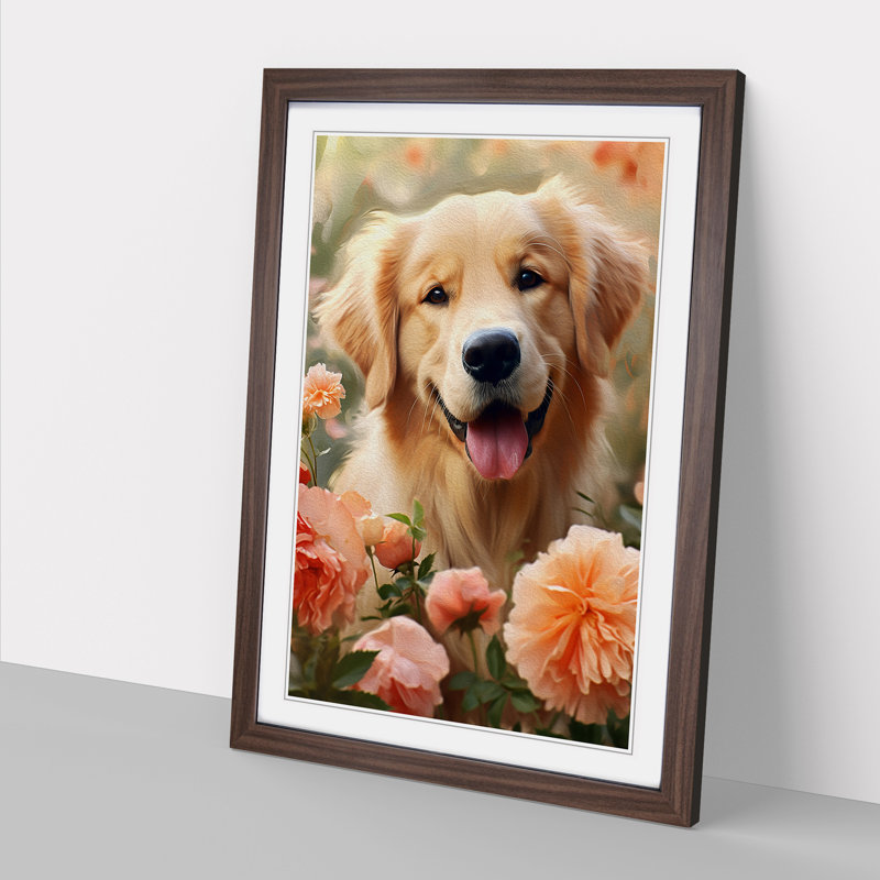 Golden Retriever Digital - Framed Print