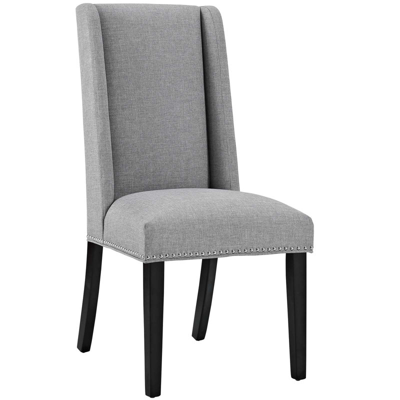 Baron Slipper Dining Chair, Light Grey Velvet
