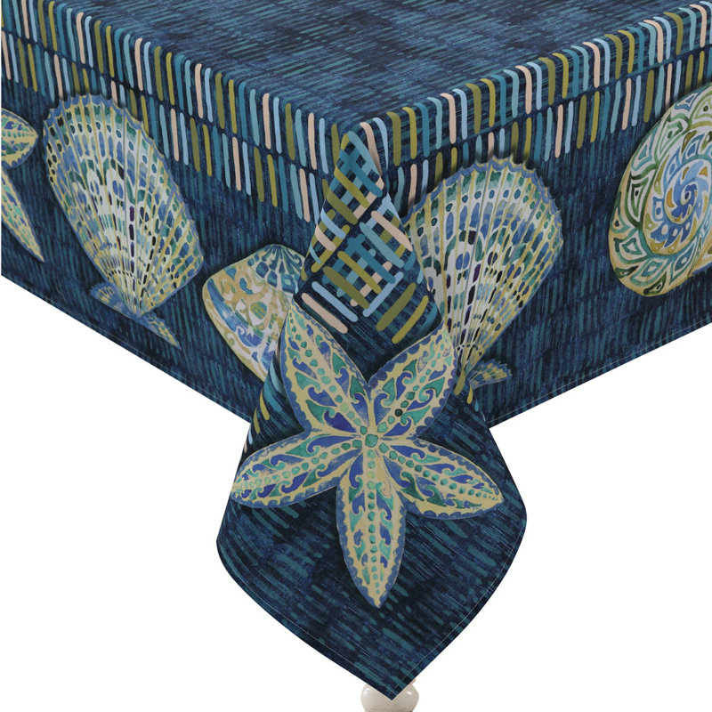 Nappe à motif de coquillages embellis, L 144 po x l 70 po