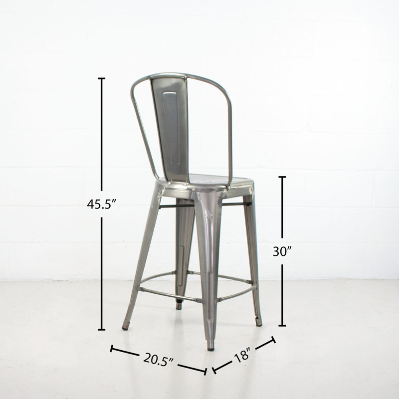 Melien Stackable Bar & Counter Stool, Bar Stool (30" Seat Height)