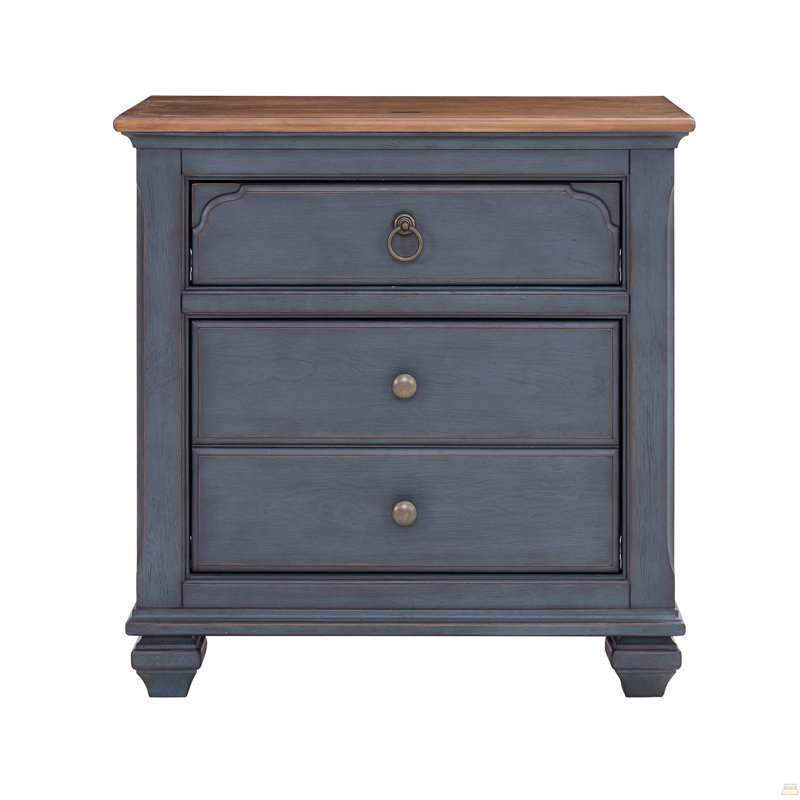 Table de chevet 3 tiroirs, aucun assemblage requis