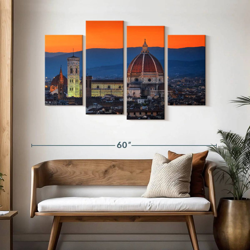 Cathédrale de Nicci Florence au crépuscule, H 32 po x l 52 po