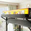 Lit mezzanine simple TG avec glissoire, tablettes de rangement, garde-robe, cadre de lit USB et en métal à DEL, noir-972614484-972614506