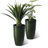 23.5"H Set Of 2 Oversized Gradient Green Faux Ceramic  Tall Plastic Planter-107079648