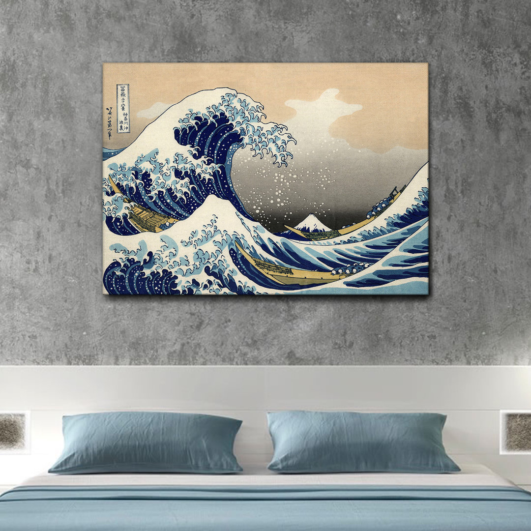 Leinwandbild The Great Wave of Kanagawa von Hokusai