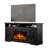 Chimira 63'' W TV Stand with Electric Fireplace Included, Antique Black & Oak -1590903625