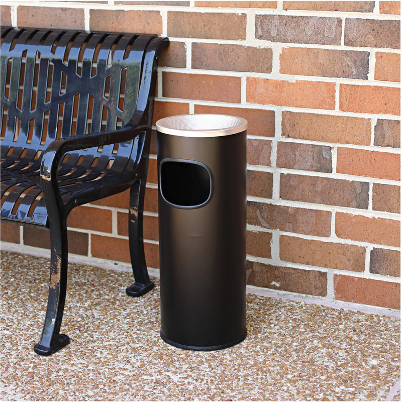 Poubelle 3 gallons fire safe cendrier, Noir / aluminium