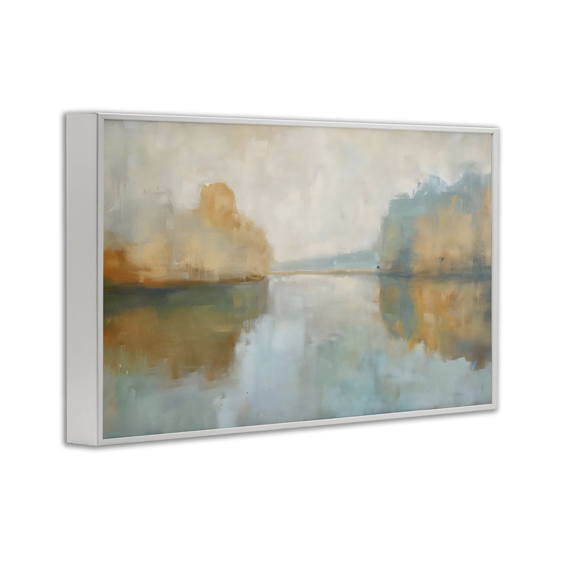 Giclée abstraite encadrée par Riverscape Reflection, conception par LSR Creative Studio, H 12 po x l 18 po