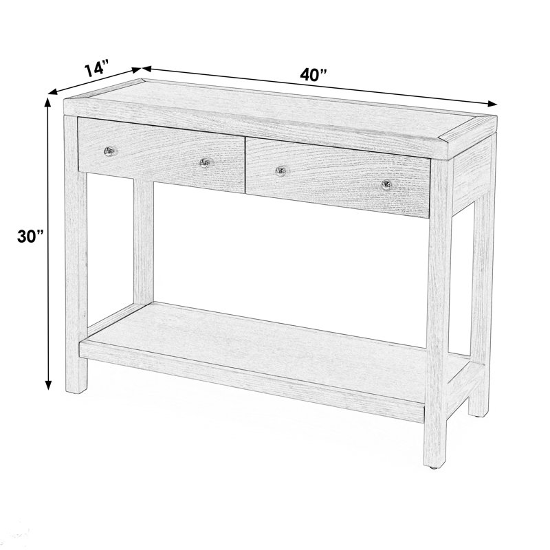 Nora 2 Drawer Console Table, Walnut