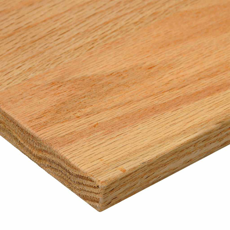 Stair Tread Solid Oak Wood 0.8 In, Light Brown, Retangle 11.8" x 2'4", 2 Pieces Included