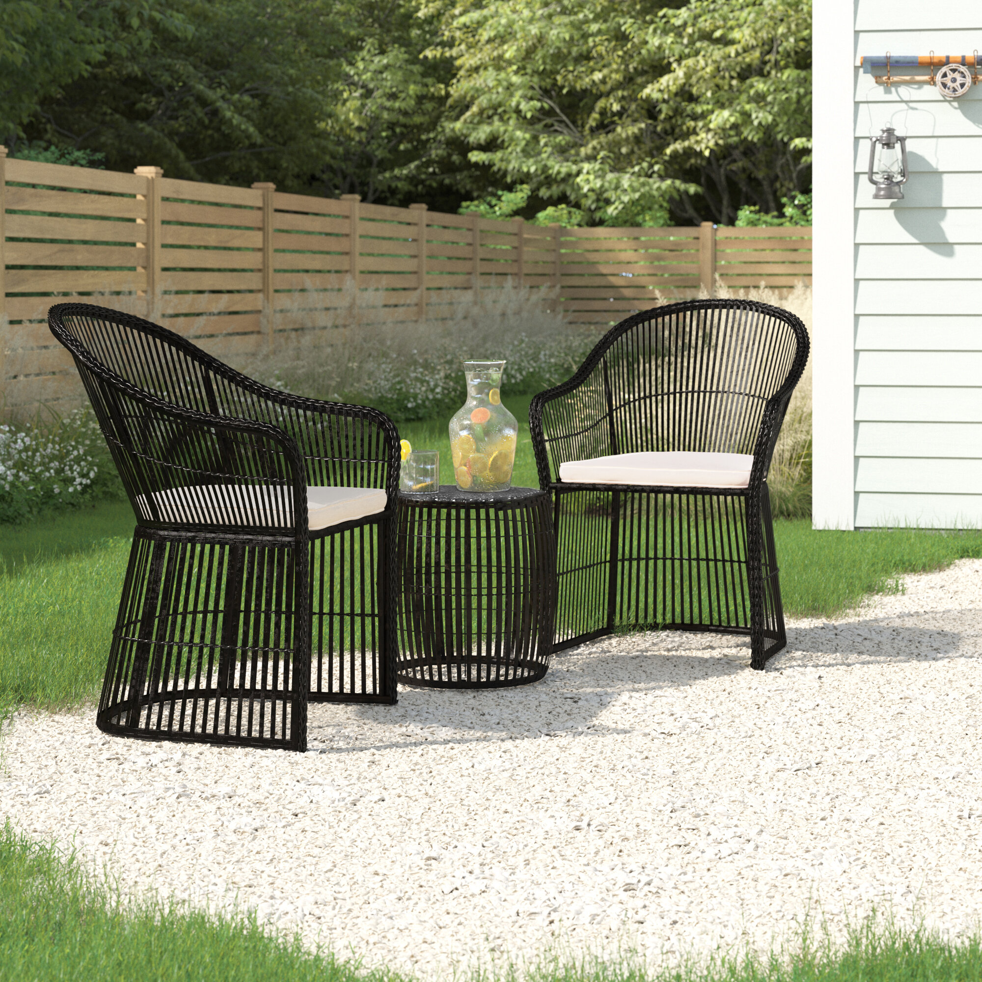 Black wicker deals porch furniture