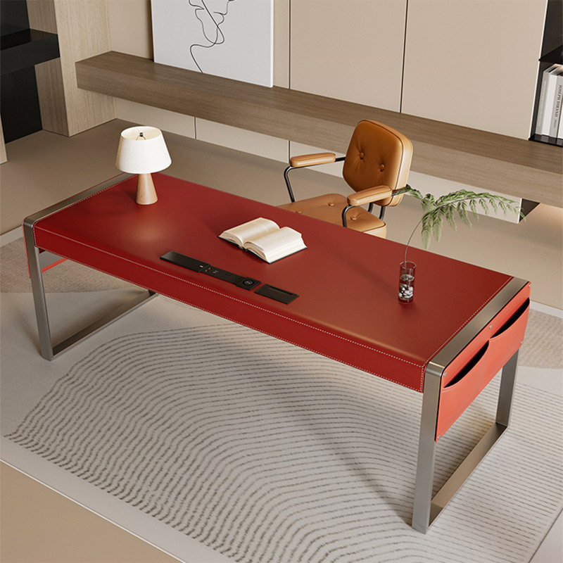 Bureau de designer 62,99 "Red Minimal Luxury, 29.53" H x 62.99" W x 31.5" D