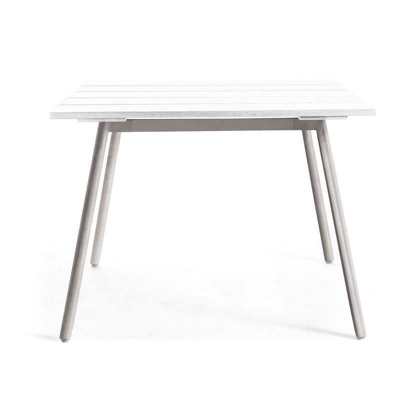 Reef Outdoor Square Teak Dining Table, White, White