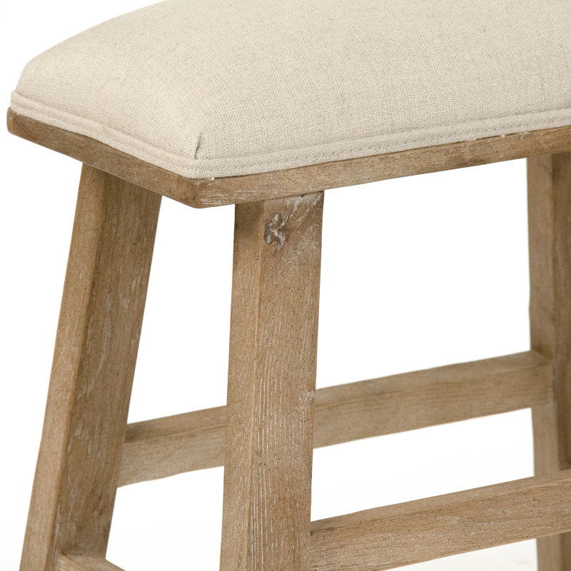 Jocelyn Upholstered Stool with Solid Wood Frame, Short Stool (18” Seat Height)