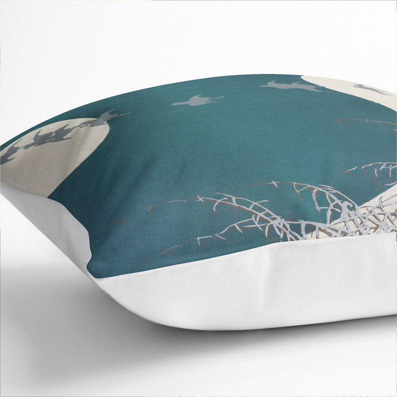 Flying Birds Scatter Cushion, 40cm H x 40cm W x 15cm D, White