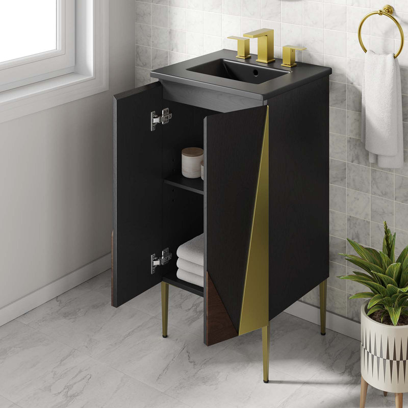 Ensemble de meuble-lavabo simple 18 po Modway Alchemist, Noir