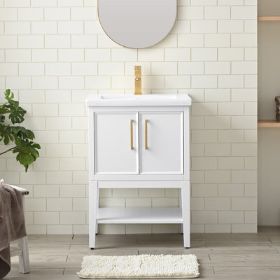 Meuble-lavabo simple 24 po avec plateau en céramique Cheriton