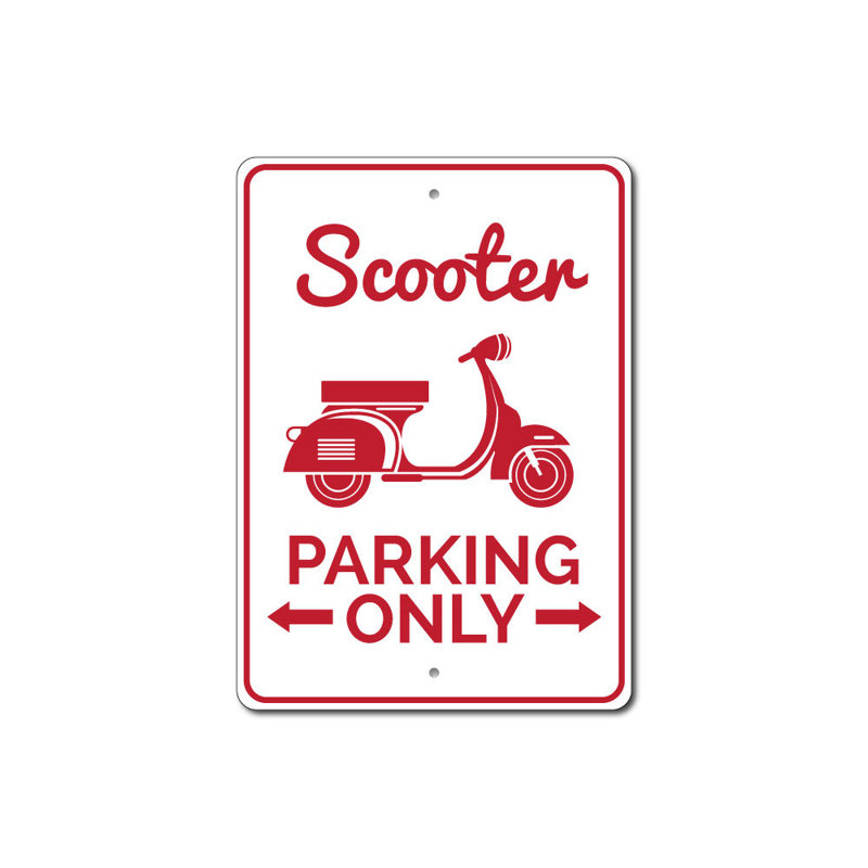 Enseigne de scooter en aluminium, H 18 po x l 12 po x P 0,06 po
