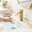 Mélangeur de salle de bain géométrique or brossé - monté sur le pont, robinet de robinet moderne, conçu pour lavabo-128924316