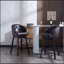 Ensemble de 2 tabourets de bar pivotants charmants de 33,25 po de hauteur, avec structure en bois d'hévéa massif, dossier, repose-pieds et tabourets de bar sans accoudoirs pour la maison