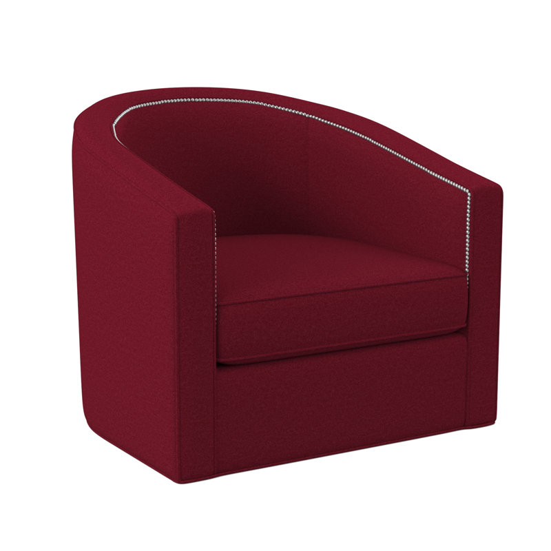 Fauteuil demi-tonneau de 34 po Ambre, Rouge Margaret, Petit étain